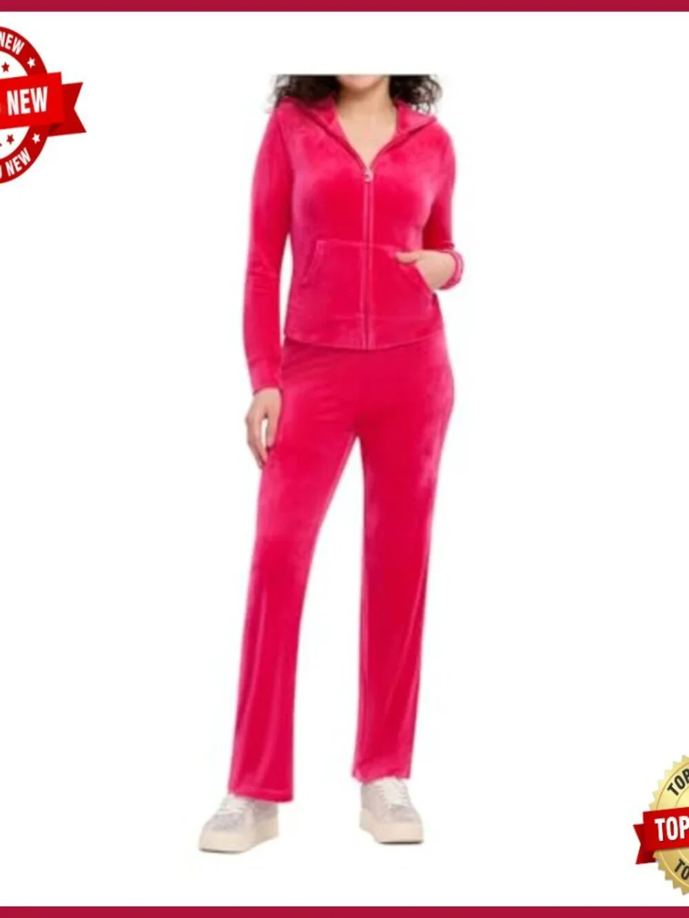 Velour Track Jacket with Rhinestone Embellishment, Fitted Cut, Long Sleeves